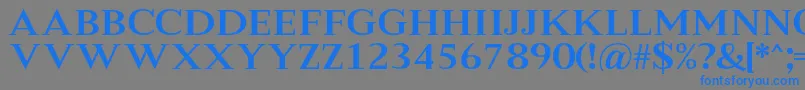 フォントMeryshaRegular – 灰色の背景に青い文字