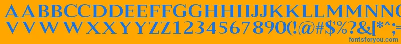 フォントMeryshaRegular – オレンジの背景に青い文字