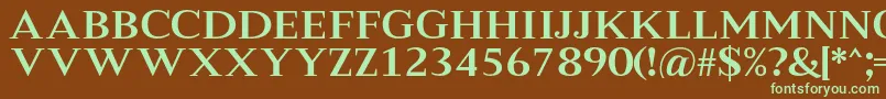 MeryshaRegular Font – Green Fonts on Brown Background