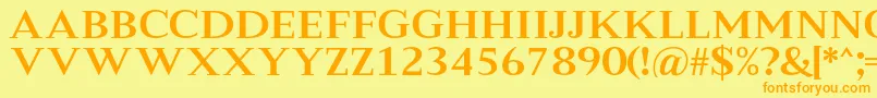 MeryshaRegular Font – Orange Fonts on Yellow Background