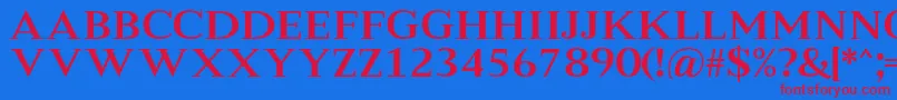 MeryshaRegular Font – Red Fonts on Blue Background