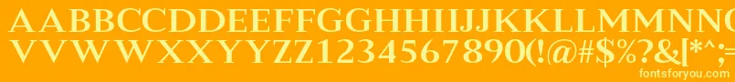 MeryshaRegular Font – Yellow Fonts on Orange Background