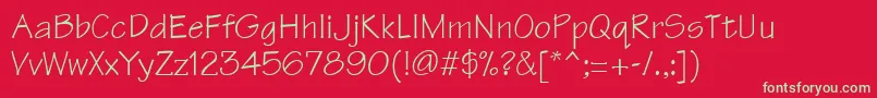 TechnicalRegular Font – Green Fonts on Red Background