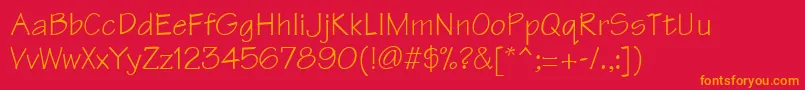 フォントTechnicalRegular – 赤い背景にオレンジの文字