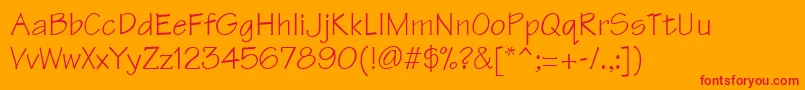 TechnicalRegular Font – Red Fonts on Orange Background