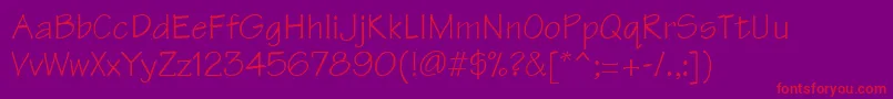 TechnicalRegular Font – Red Fonts on Purple Background