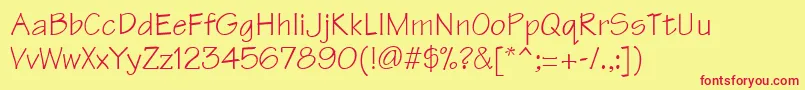 TechnicalRegular Font – Red Fonts on Yellow Background