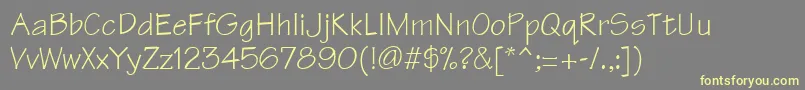 フォントTechnicalRegular – 黄色のフォント、灰色の背景