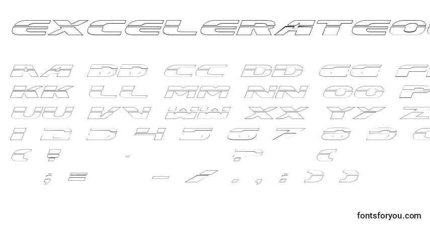 Czcionka ExcelerateOutline – alfabet, cyfry, specjalne znaki