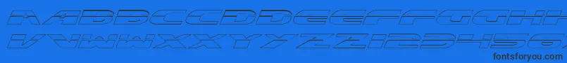 ExcelerateOutline Font – Black Fonts on Blue Background