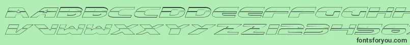 ExcelerateOutline-fontti – mustat fontit vihreällä taustalla