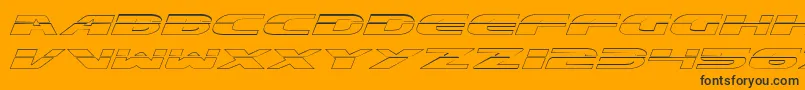 ExcelerateOutline-Schriftart – Schwarze Schriften auf orangefarbenem Hintergrund