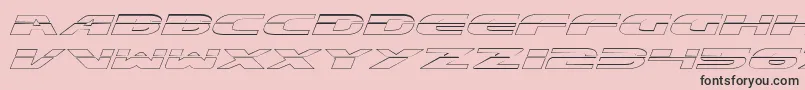 ExcelerateOutline-fontti – mustat fontit vaaleanpunaisella taustalla