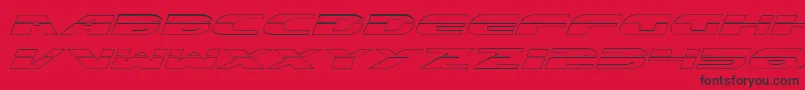 ExcelerateOutline-fontti – mustat fontit punaisella taustalla