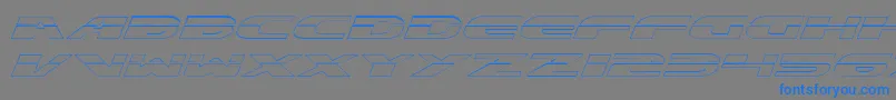 フォントExcelerateOutline – 灰色の背景に青い文字