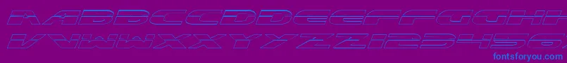 フォントExcelerateOutline – 紫色の背景に青い文字