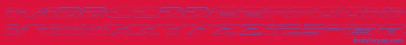 ExcelerateOutline-fontti – siniset fontit punaisella taustalla