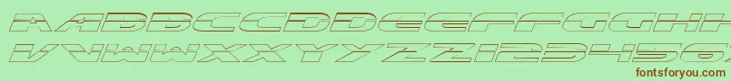 フォントExcelerateOutline – 緑の背景に茶色のフォント