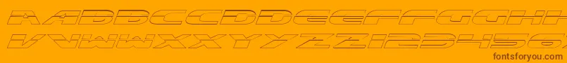 Czcionka ExcelerateOutline – brązowe czcionki na pomarańczowym tle
