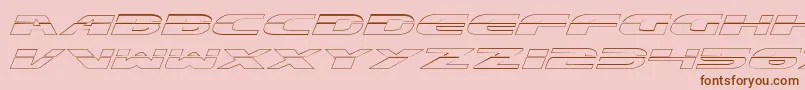 フォントExcelerateOutline – ピンクの背景に茶色のフォント