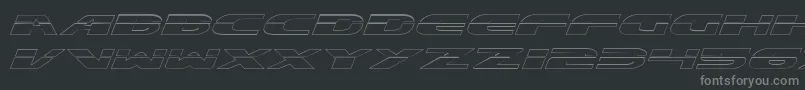 フォントExcelerateOutline – 黒い背景に灰色の文字