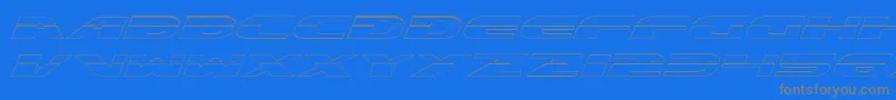 ExcelerateOutline-fontti – harmaat kirjasimet sinisellä taustalla