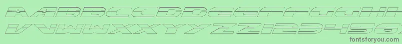 ExcelerateOutline-fontti – harmaat kirjasimet vihreällä taustalla