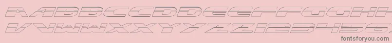 フォントExcelerateOutline – ピンクの背景に灰色の文字