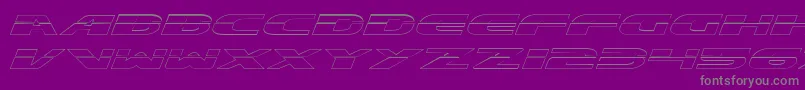 ExcelerateOutline-fontti – harmaat kirjasimet violetilla taustalla