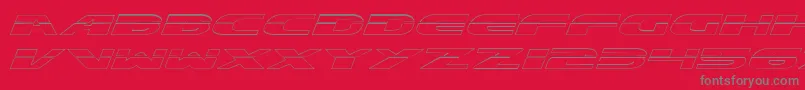 ExcelerateOutline-fontti – harmaat kirjasimet punaisella taustalla