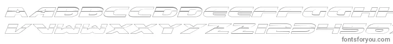 ExcelerateOutline-Schriftart – Graue Schriften auf weißem Hintergrund