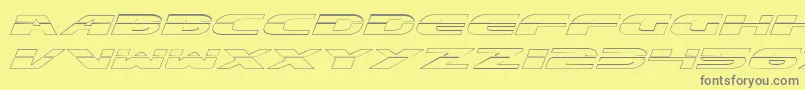 ExcelerateOutline-fontti – harmaat kirjasimet keltaisella taustalla