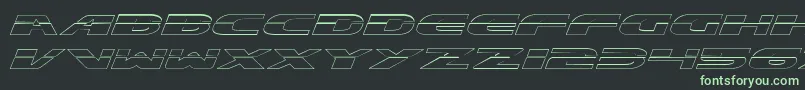フォントExcelerateOutline – 黒い背景に緑の文字
