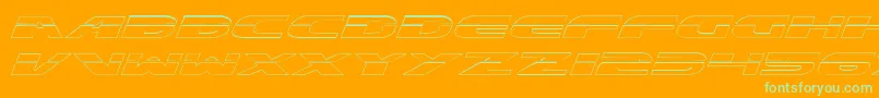 Czcionka ExcelerateOutline – zielone czcionki na pomarańczowym tle
