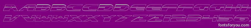 フォントExcelerateOutline – 紫の背景に緑のフォント