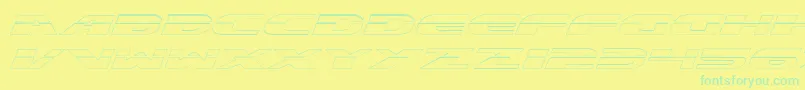 フォントExcelerateOutline – 黄色い背景に緑の文字