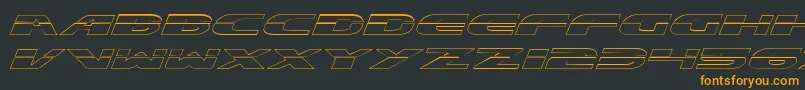 ExcelerateOutline Font – Orange Fonts on Black Background