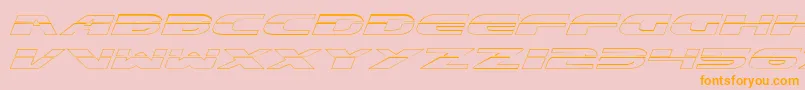 ExcelerateOutline-Schriftart – Orangefarbene Schriften auf rosa Hintergrund