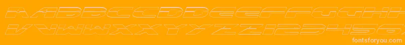 ExcelerateOutline-Schriftart – Rosa Schriften auf orangefarbenem Hintergrund