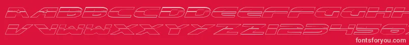 ExcelerateOutline-Schriftart – Rosa Schriften auf rotem Hintergrund