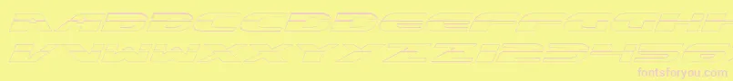 ExcelerateOutline-fontti – vaaleanpunaiset fontit keltaisella taustalla