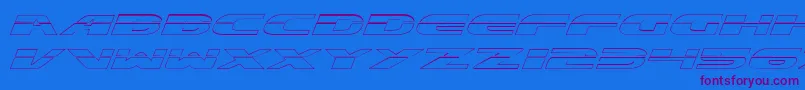 フォントExcelerateOutline – 紫色のフォント、青い背景