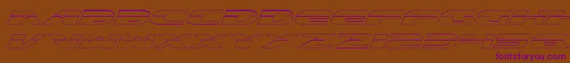 ExcelerateOutline-fontti – violetit fontit ruskealla taustalla