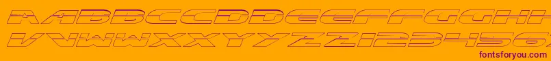 Czcionka ExcelerateOutline – fioletowe czcionki na pomarańczowym tle