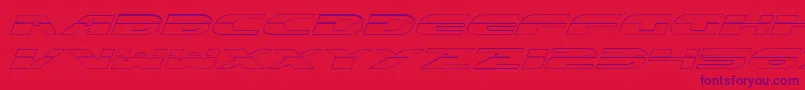 Czcionka ExcelerateOutline – fioletowe czcionki na czerwonym tle