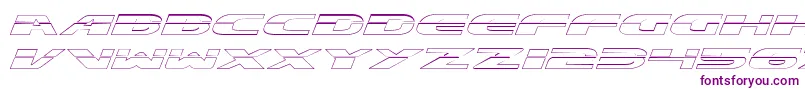ExcelerateOutline-Schriftart – Violette Schriften auf weißem Hintergrund