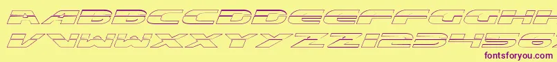 ExcelerateOutline-fontti – violetit fontit keltaisella taustalla