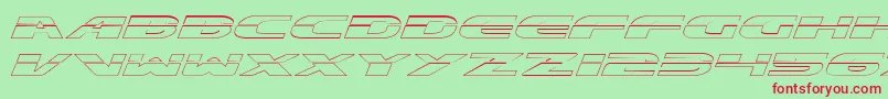 ExcelerateOutline-fontti – punaiset fontit vihreällä taustalla