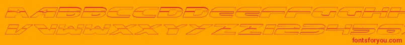 Czcionka ExcelerateOutline – czerwone czcionki na pomarańczowym tle