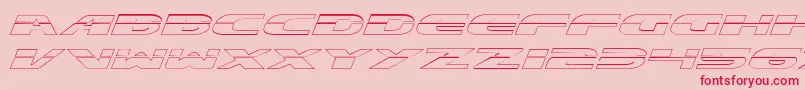 フォントExcelerateOutline – ピンクの背景に赤い文字